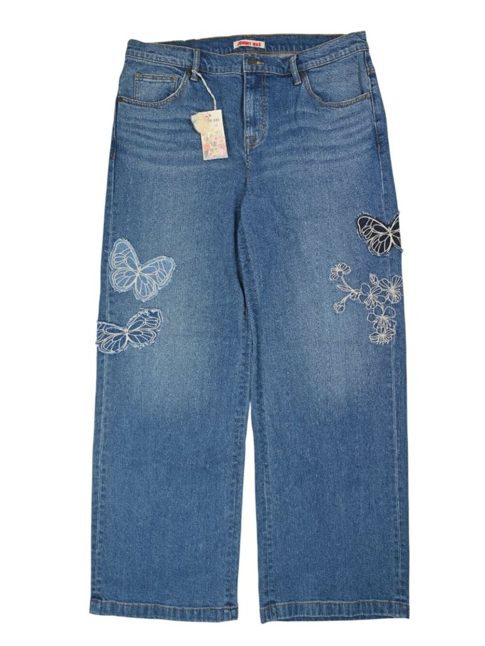 Johnny Was The Straight Wide Leg Jean in Mariposa Garden